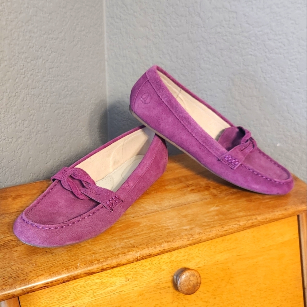 Lands' End Purple‎ Suede Loafers, Size 9.5B - Picture 5 of 9